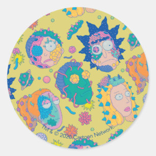 RICKとMORTY™ 感染したスミスファミリのパターン ラウンドシール