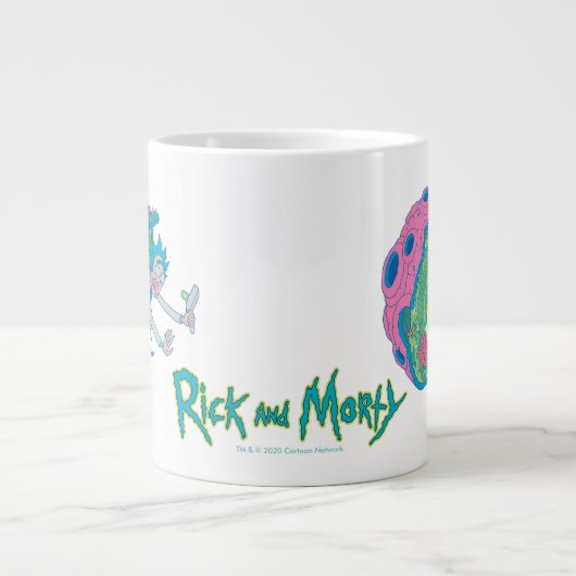 RICKとMORTY™|感染したポータルから落下 ジャンボコーヒーマグカップ (正面)