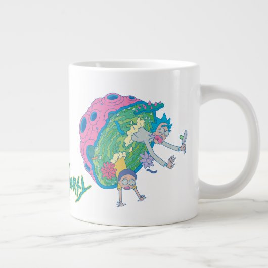 RICKとMORTY™|感染したポータルから落下 ジャンボコーヒーマグカップ (右)