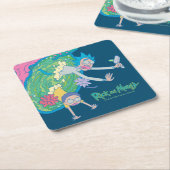 RICKとMORTY™|感染したポータルから落下 スクエアペーパーコースター (アングル)