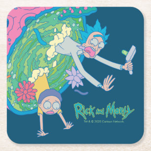 RICKとMORTY™ 感染したポータルから落下 スクエアペーパーコースター