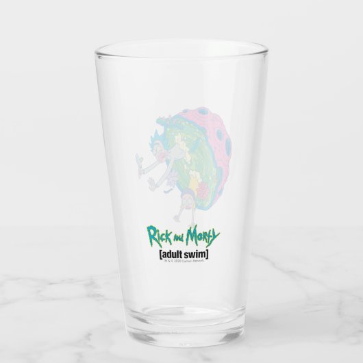 RICKとMORTY™|感染したポータルから落下 タンブラーグラス (裏面)