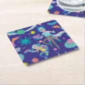 RICKとMORTY™|感染細胞のパターン スクエアペーパーコースター (アングル)