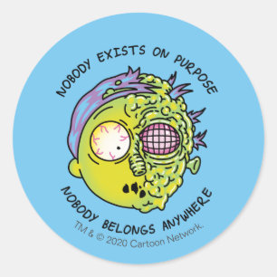 RICKとMORTY™ 様式化されたモーティフライ引用文 ラウンドシール