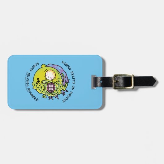 RICKとMORTY™|様式化されたモーティフライ引用文 ラゲッジタグ (正面横)