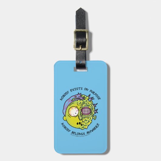 RICKとMORTY™|様式化されたモーティフライ引用文 ラゲッジタグ (正面縦)