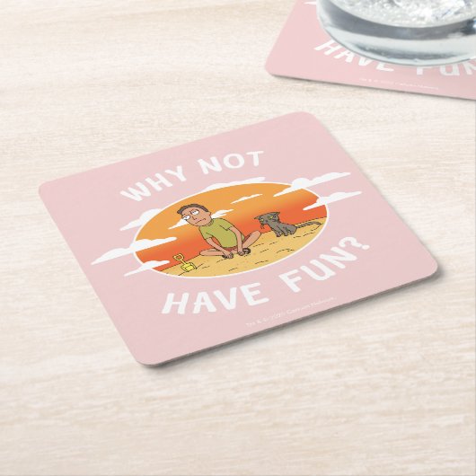 RICKとMORTY™|理由：おもしろい スクエアペーパーコースター (アングル)