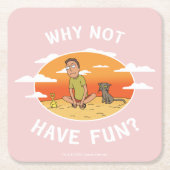 RICKとMORTY™|理由：おもしろい スクエアペーパーコースター (正面)