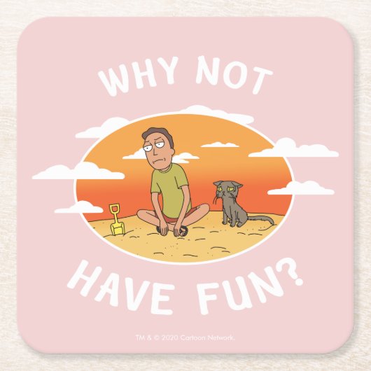 RICKとMORTY™|理由：おもしろい スクエアペーパーコースター (正面)