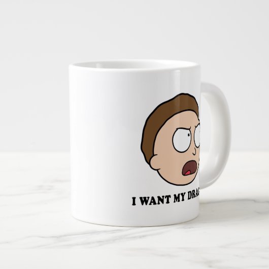RICKとMORTY™|私のドラゴンが欲しい ジャンボコーヒーマグカップ (正面右)