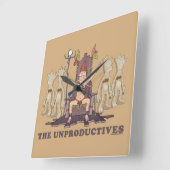 RICKとMORTY™|非生産性 スクエア壁時計 (傾斜)