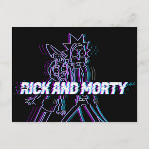 RICKとMORTY™  Glitched Rick And Morty インビテーションポストカード