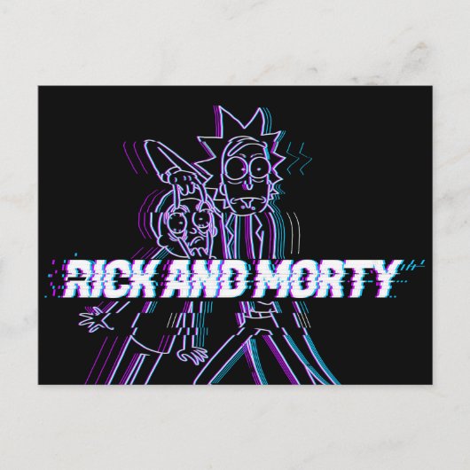 RICKとMORTY™| Glitched Rick And Morty インビテーションポストカード (正面)