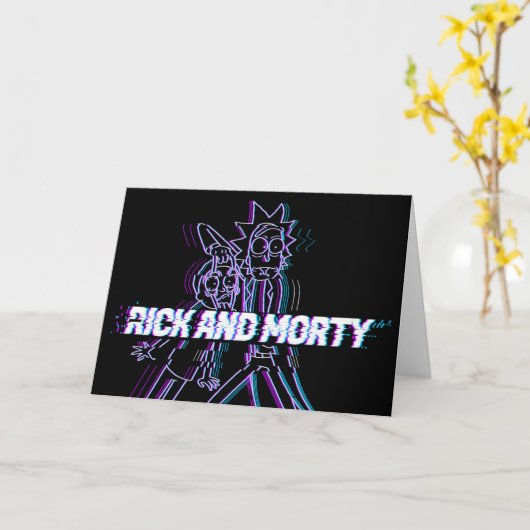 RICKとMORTY™| Glitched Rick And Morty カード (黄色い花)