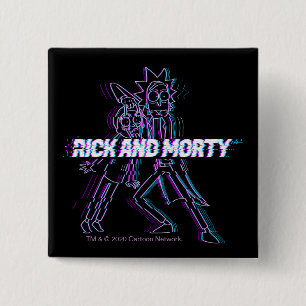 RICKとMORTY™  Glitched Rick And Morty 缶バッジ