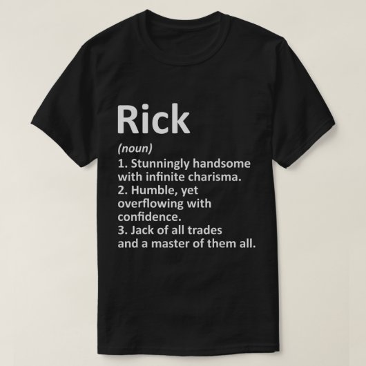 RICK定義パーソナライズされた名おもしろい誕生日G Tシャツ (デザイン正面)