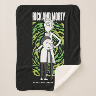 RICK AND MORTY™   モーティがリックを抱きしめる シェルパブランケット