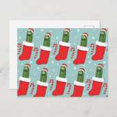 Rick and Morty | Christmas Pickle Rick Pattern シーズンポストカード (正面/裏面)
