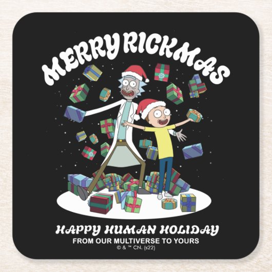 Rick and Morty | Merry Rickmas Presents スクエアペーパーコースター (正面)