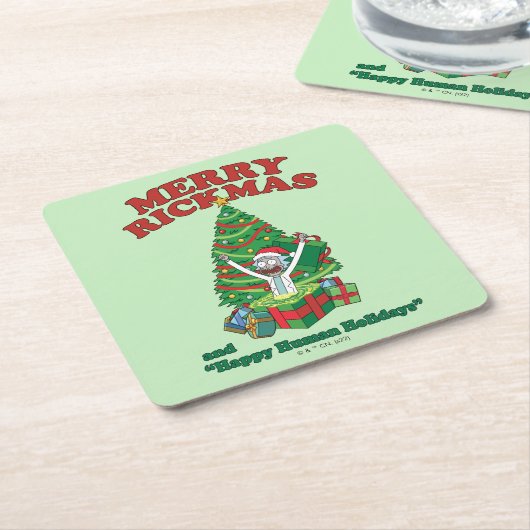 Rick and Morty | Portal Rick Merry Rickmas スクエアペーパーコースター (アングル)