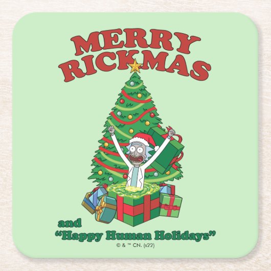 Rick and Morty | Portal Rick Merry Rickmas スクエアペーパーコースター (正面)