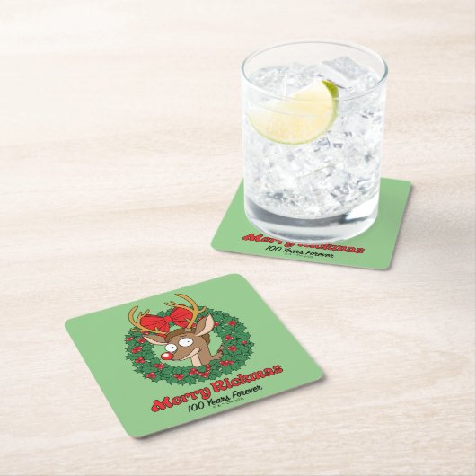 Rick and Morty | Reindeer Morty Merry Rickmas スクエアペーパーコースター (インサイチュ)