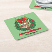 Rick and Morty | Reindeer Morty Merry Rickmas スクエアペーパーコースター (アングル)