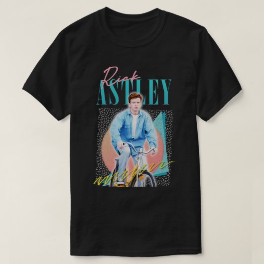 Rick Astley 80sヴィビンサイクリンエステティックデザイン Tシャツ (デザイン正面)