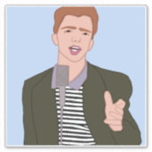 Rick Astley Cartoon Vinylステッカー シール (正面)