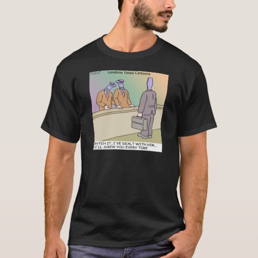 Rick Londonによるコミカルなセールスマン Tシャツ (正面)
