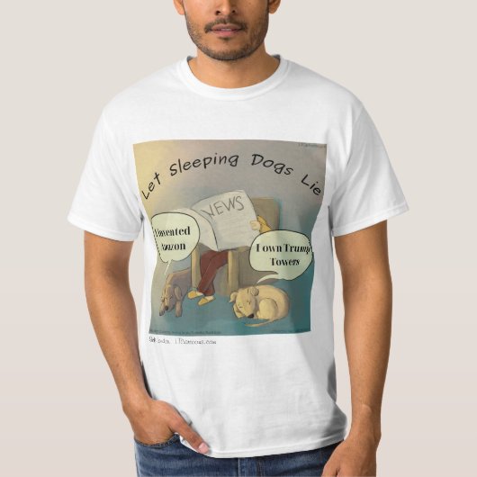 Rick LondonのTシャツに眠る犬を横たえる Tシャツ (正面)