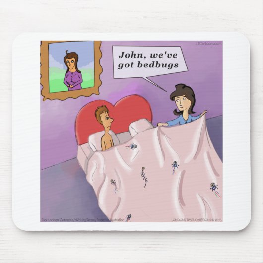 Rick London おもしろい Bedbugs Cartoon マウスパッド (正面)