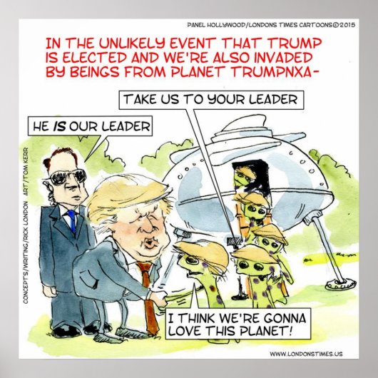 Rick London おもしろい Planet Trump Poster ポスター (正面)