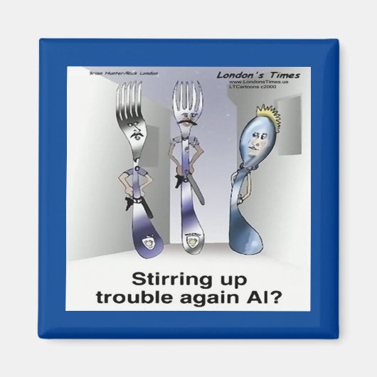 Rick London おもしろい Silverware Police マグネット (正面)