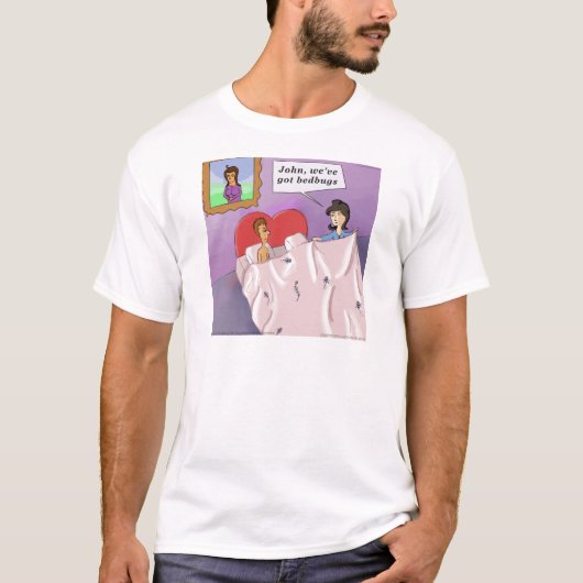 Rick London 風刺画 ベッドバグ カートゥーン Tシャツ (正面)