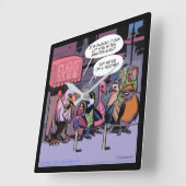 Rick London "Birds Of A Feather"ウォークロッおもしろいク スクエア壁時計 (傾斜)