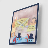 Rick London Comic Snowman Square Wall Clock スクエア壁時計 (傾斜)