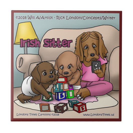 Rick London Irish Setter漫画のセラミックタイル タイル (正面)