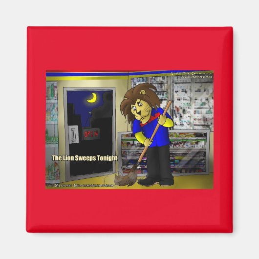 Rick London "Lion Sweeps Tonight" 漫画  マグネット (正面)