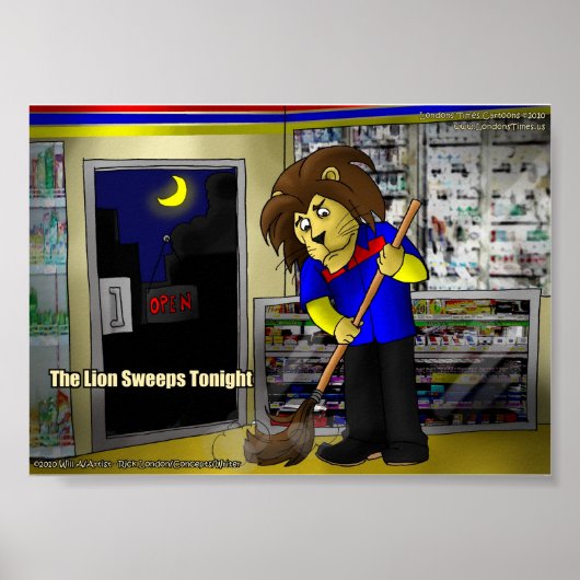 Rick London "Lion Swees Tonight"おもしろい漫画 ポスター (正面)