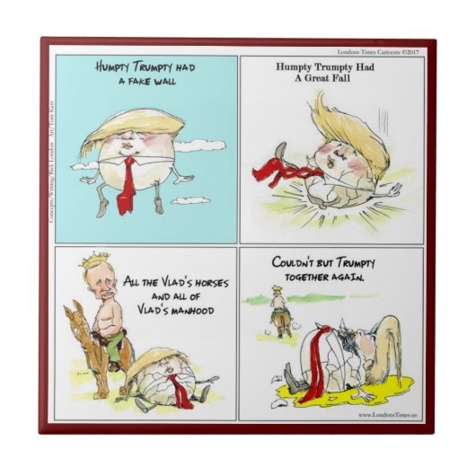 Rick London "Trumpty Dumpty"セラミックおもしろいタイル タイル (正面)