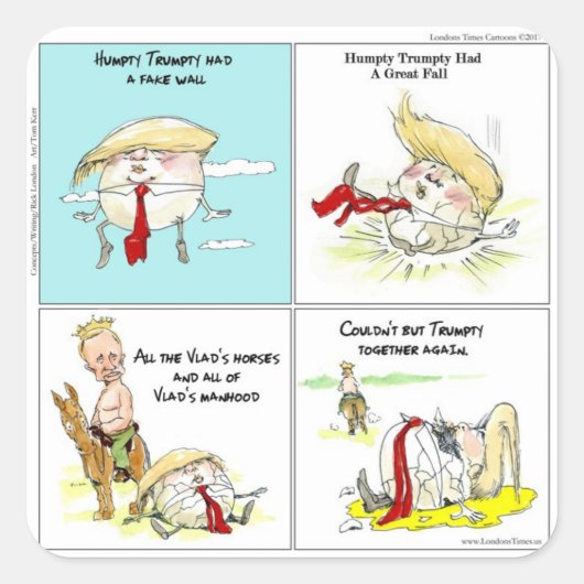 Rick London "Trumpty Dumpty"トランプギフトおもしろい"Trumpty D スクエアシール (正面)