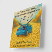 Rick London's Misheard Lyrics Spaghetti Way Funny スクエア壁時計 (傾斜)