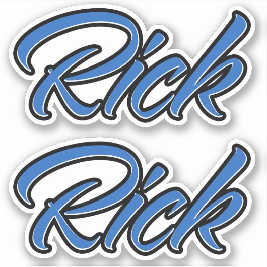 Rick Name blue Aufkleber Sticker Stickerset シール (正面)