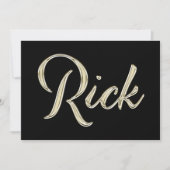 Rick Name white gold Handwriting Karte カード (正面)