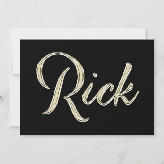 Rick Name white gold Handwriting Karte カード (正面)