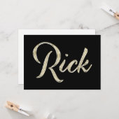 Rick Name white gold Handwriting Karte カード (正面/裏面インサイチュ)