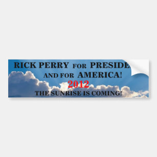 Rick Perryの2012年の日の出 バンパーステッカー