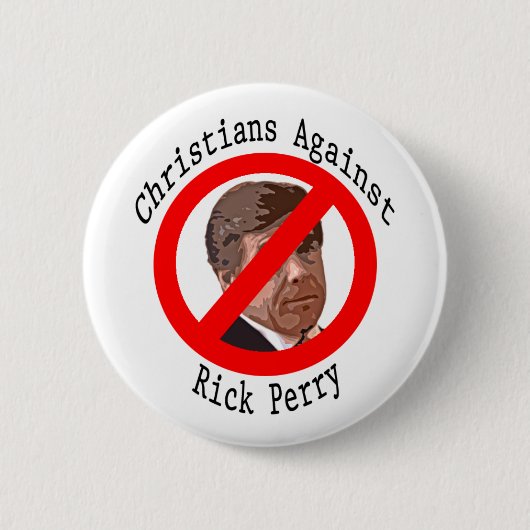 Rick Perryボタンに対するクリスチャン 缶バッジ (正面)