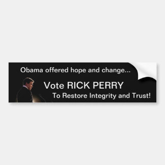 Rick Perry -完全性および信頼 バンパーステッカー